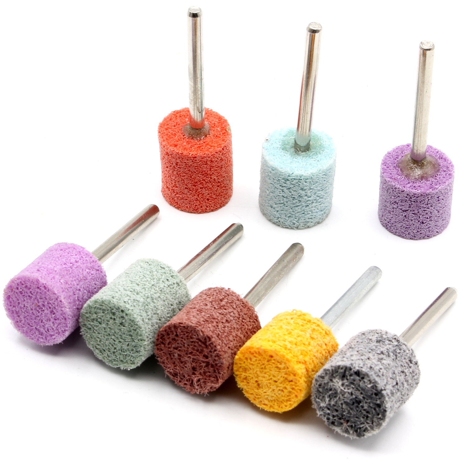 thumbnail image 2 of 5-Pack Nylon Polisher Buffing Wheels With Pins – For Dremel, Proxxon (Grits K120-K1500) 2 of 6